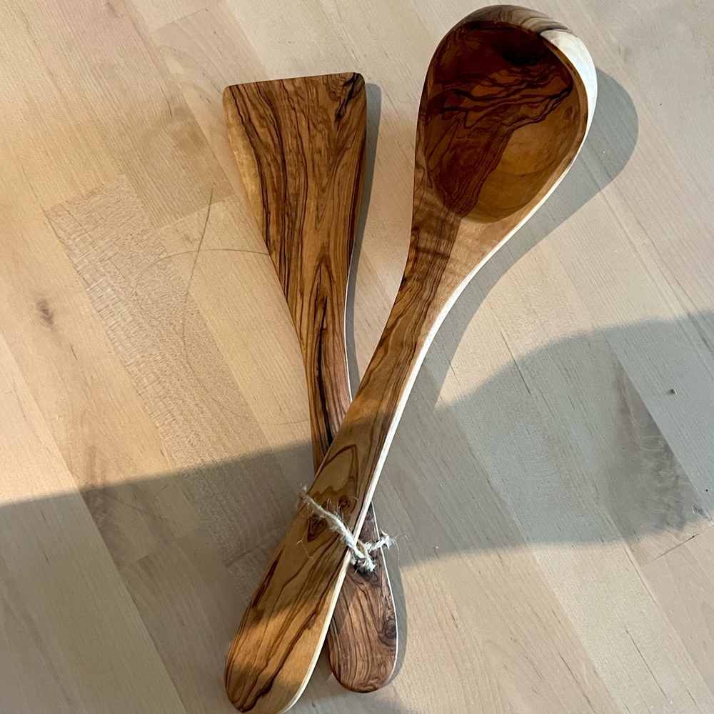 Olive wood kitchen utensils